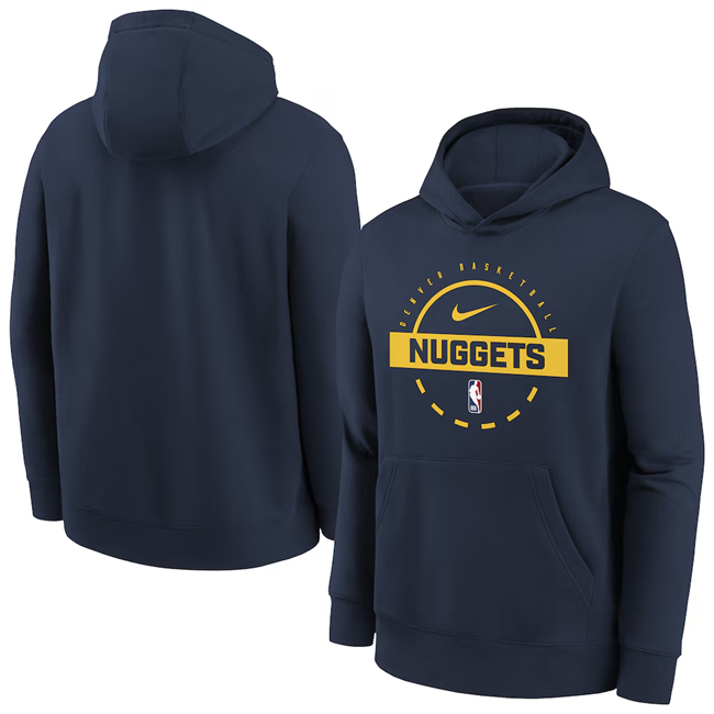 Men's Navy Denver Nuggets 2025/26 Practice Club Pullover Hoodie